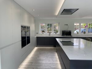 Matt Graphite and Light Grey Kitchen fitted in Hitchin, Hertfordshire