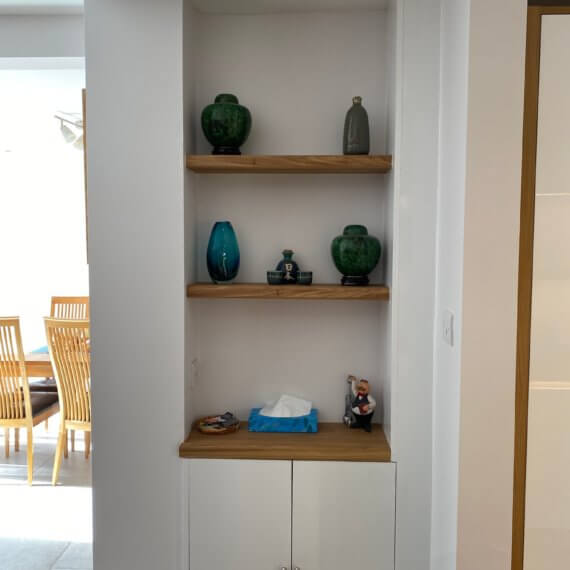 Bespoke oak shelving