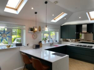 Handleless Green Kitchen