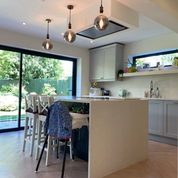 Light Grey and Marine kitchen fitted in Hitchin