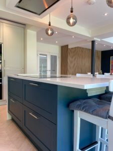 Light Grey and Marine Kitchen fitted in Hitchin