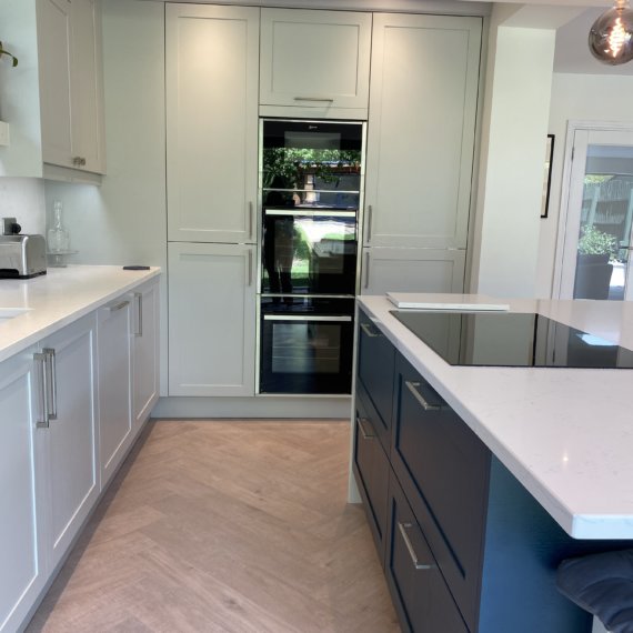 Light Grey and Marine Kitchen fitted in Hitchin