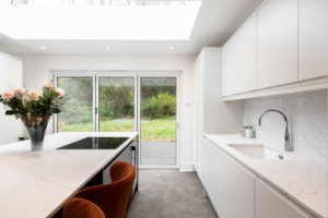 Matt Porcelain and Deep Heather kitchen fitted in Welwyn, Hertfordshire