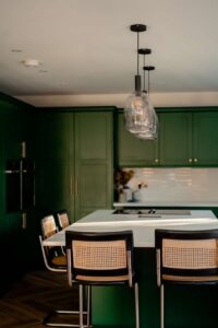 Dark Green Kitchen fitted in Hitchin, Hertfordshire