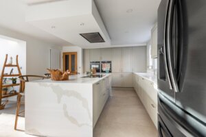 Shaker Stone Kitchen with Quartz Calcatta Maximus Worktop