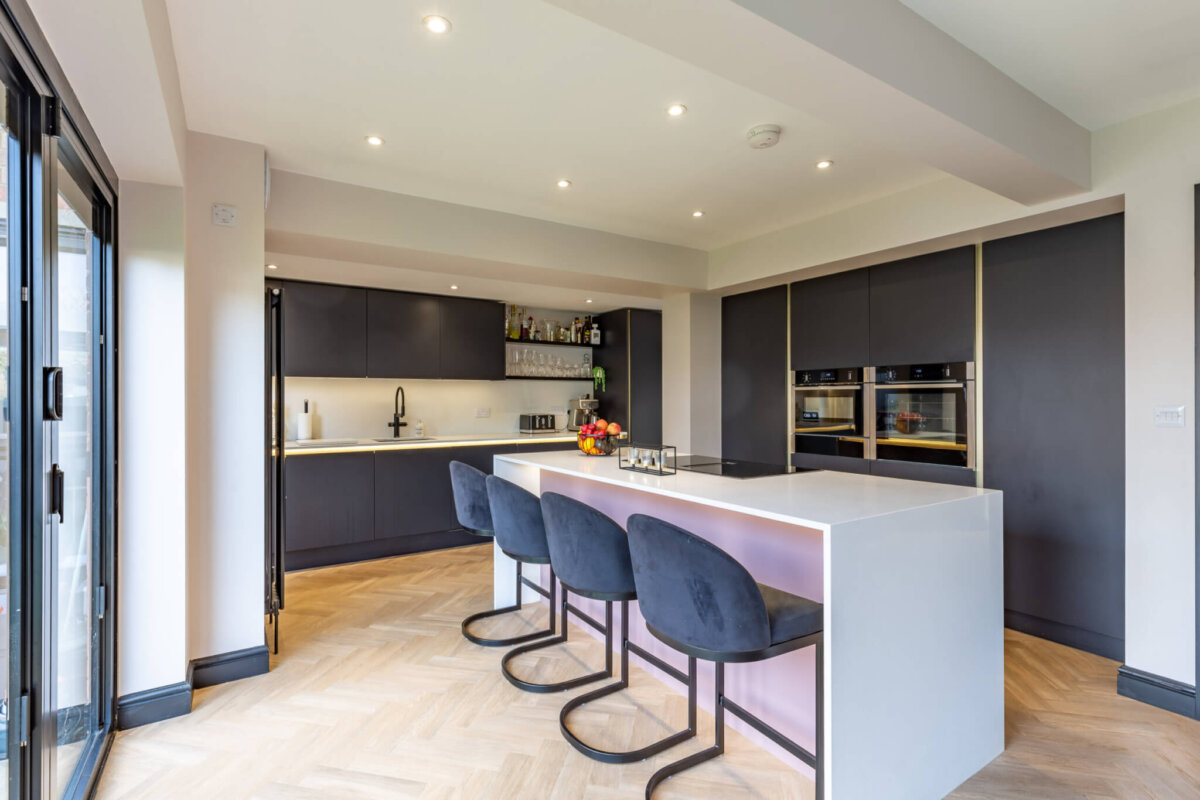 Carbon and Vintage Pink Kitchen fitted in Hitchin, Hertfordshire