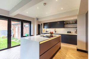 Carbon and Vintage Pink Kitchen fitted in Hitchin, Hertfordshire