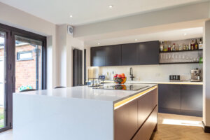 Carbon and Vintage Pink Kitchen